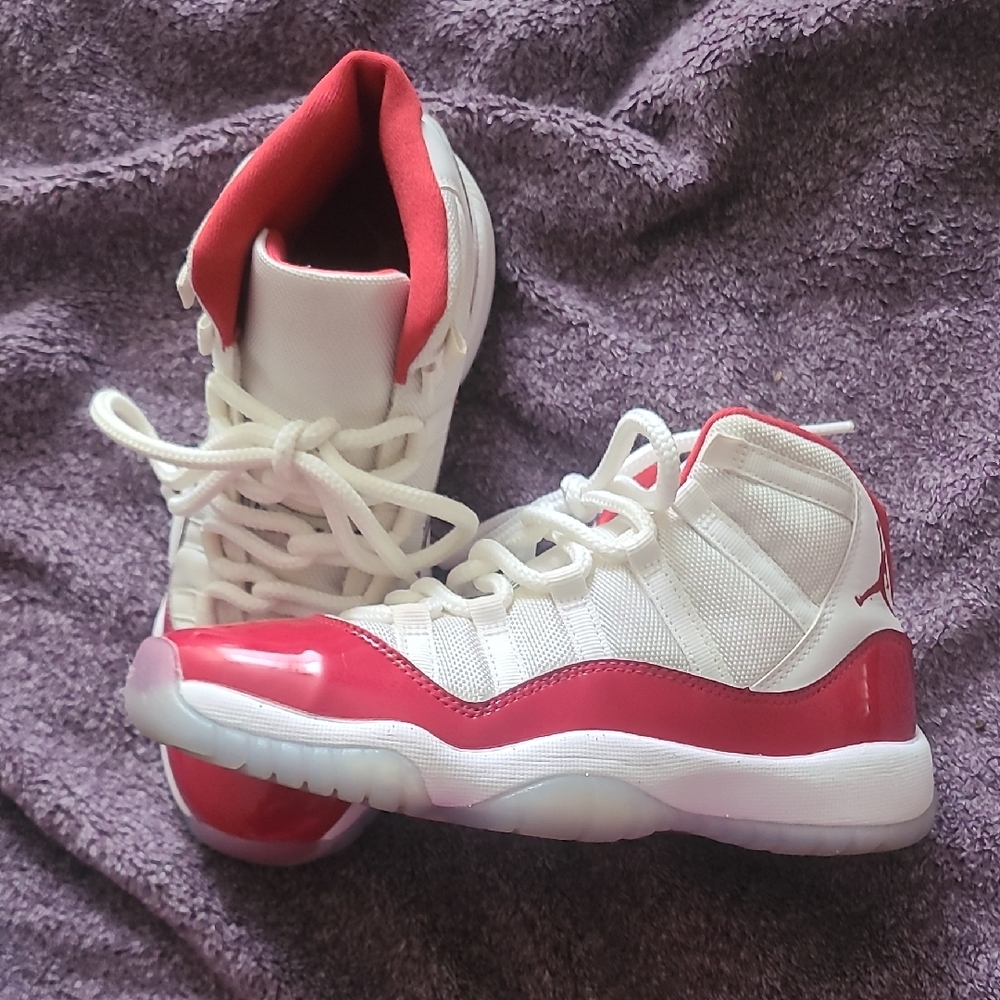 Nike Kids Red and White High-Top Sneakers